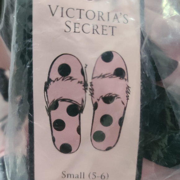 VICTORIA'S SECRET Signature Satin Slipper Black Polka Dot - small - Picture 2 of 5